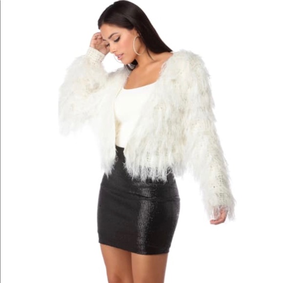 Windsor Sweaters - Windsor Ivory Fuzzy Cardigan